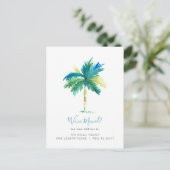 トロピカル ウォータカラー パーム ツリー アドレス 変更 案内ポストカード (スタンド正面)