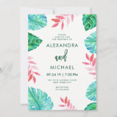 トロピカル ウォーターカラー ウェディング インビテーション (正面)