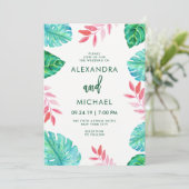 トロピカル ウォーターカラー ウェディング インビテーション (スタンド正面)