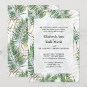 トロピカル ウォーターカラー ウェディング インビテーション (正面/裏面)