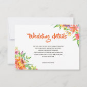 トロピカル ウォーターカラー サマー ウェディング 詳細カード 招待状 (正面)