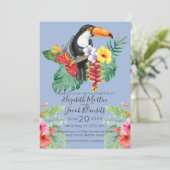 トロピカル ウォーターカラー トゥカン バーチャル ウェディング 招待状 (スタンド正面)