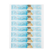 トロピカル ウォーターカラー パイナップル 返送先住所ラベル ラップアラウンドラベル (シート)