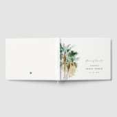 トロピカル ウォーターカラー パーム ツリー ブライダル シャワー ゲストブック (全面)