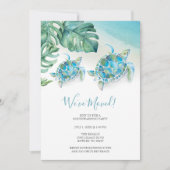 トロピカル ウォーターカラー ビーチ ハウスウォーミング パーティー 招待状 (正面)