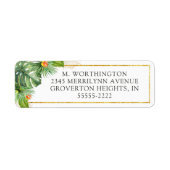 トロピカル ウォーターカラー フォリアージ フローラル ゴールド ラベル (正面)