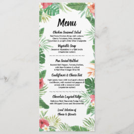 トロピカル ウォーターカラー フラワーズ メニュー ウェディング レセプション