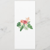 トロピカル ウォーターカラー フラワーズ メニュー ウェディング レセプション (裏面)