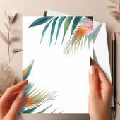 トロピカル ウォーターカラー フローラルとジャガー 招待状