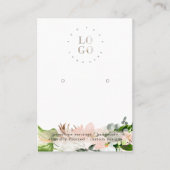 トロピカル ウォーターカラー フローラル | イヤリング ディスプレイ カード (正面)