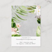トロピカル ウォーターカラー フローラル | イヤリング ディスプレイ カード (裏面)