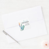 トロピカル ウォーターカラー フローラル テーマ スクエアシール (封筒)