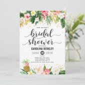 トロピカル ウォーターカラー フローラル ブライダル シャワー カード (スタンド正面)