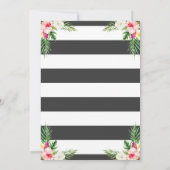 トロピカル ウォーターカラー フローラル ブライダル シャワー カード (裏面)