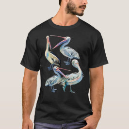 トロピカル・ウォーターカラー・ペリカンTシャツ Tシャツ