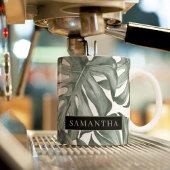 トロピカル ウォーターカラー モダンオアシス リーフパターン ツートーンマグカップ