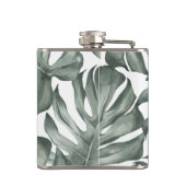 トロピカル ウォーターカラー モダン オアシス リーフ パターン フラスク (裏面)