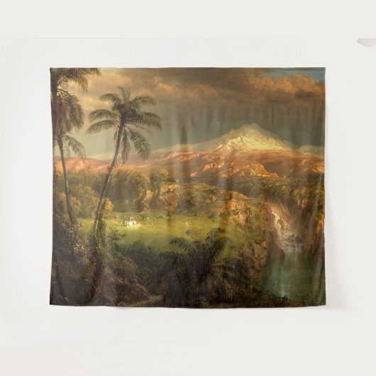 トロピカル·ウォーターフォール·ハワイ美術館壁画|壁 タペストリー (正面(横))