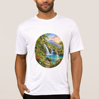 トロピカル・ウォーターフォール・ラグーン・マウンテン・サンライズ Tシャツ