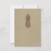 トロピカル エキゾチック フローラル ゴールド パイナップル テーブル ナンバー 招待状 (裏面)