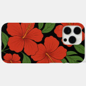 トロピカル エレガンス 黒地に赤いハイビスカス Case-Mate iPhoneケース (裏面 (横))