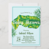 トロピカル エレガント バナナの葉とパーム 招待状 (正面)