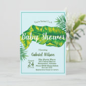 トロピカル エレガント バナナの葉とパーム 招待状 (スタンド正面)