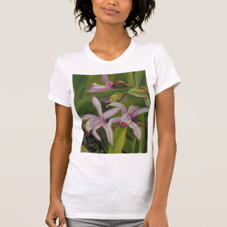 トロピカル・オーキッドの植物画 Tシャツ