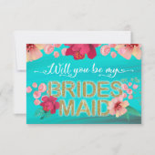 トロピカル オーシャン ゴールド - 私のブライズメイドになってくれますか 招待状 (正面)
