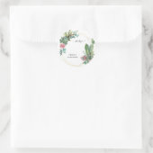 トロピカル カクタス オーダーメイド ネーム サンクス ラウンドシール (バッグ)