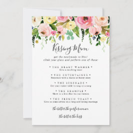 トロピカル カラフル ウェディング キッシング メニュー ゲーム カード