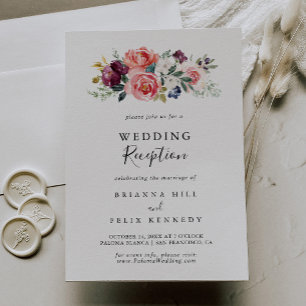 トロピカル カラフル サマー フローラル ウェディング レセプション 招待状