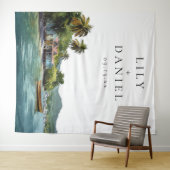 トロピカル カリブ海 ウェディング フォト 背景 タペストリー (インサイチュ(横))