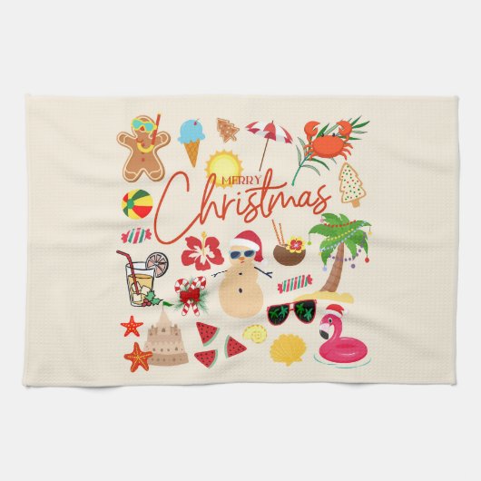 トロピカル・クリスマス キッチンタオル (横)
