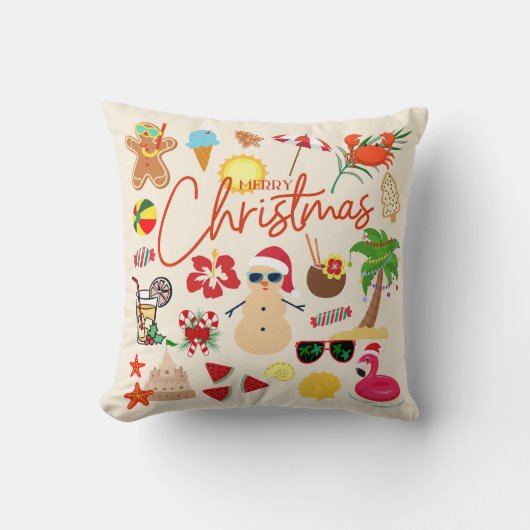 トロピカル・クリスマス クッション (正面)