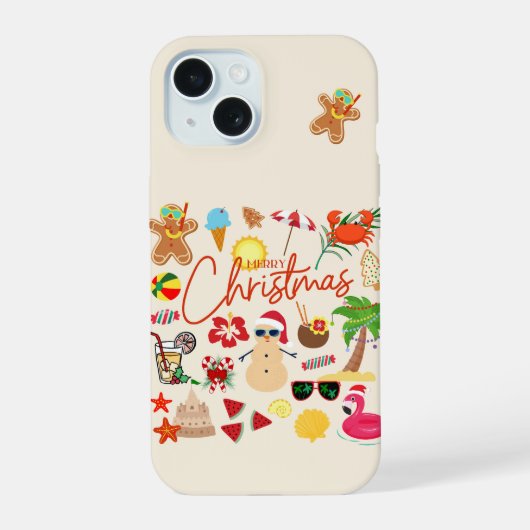 トロピカル・クリスマス iPhone 15ケース (裏面)