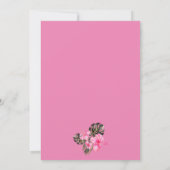 トロピカル グリッター ピンク フラミンゴ ベビーシャワー 招待状 (裏面)