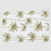 トロピカル グリーン ホワイト パーム ツリー ゴルフタオル (横)