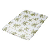 トロピカル グリーン ホワイト パーム ツリー バスマット (アングル)