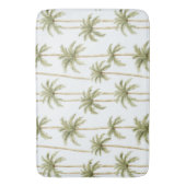 トロピカル グリーン ホワイト パーム ツリー バスマット (正面縦)