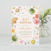 トロピカル&コースト手描きシェルブライダルシャワー 招待状 (スタンド正面)