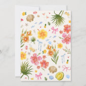 トロピカル&コースト手描きシェルブライダルシャワー 招待状 (裏面)