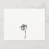 トロピカル・コースト・パームツリー・スケッチ・ウェディング・ディテール エンクロージャーカード (裏面)