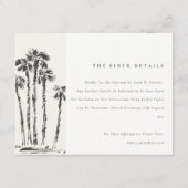 トロピカル・コースト・パームツリー・スケッチ・ウェディング・ディテール エンクロージャーカード (正面)