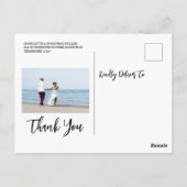 トロピカル・コースト・ビーチ・ウェディング　サンキュー ポストカード (裏面)