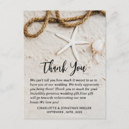 トロピカル コースト ビーチ ウェディング サンクス ポストカード