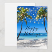 トロピカル コースト ビーチ クリスマス ホリデー カード (正面/裏面)