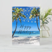 トロピカル コースト ビーチ クリスマス ホリデー カード (スタンド正面)