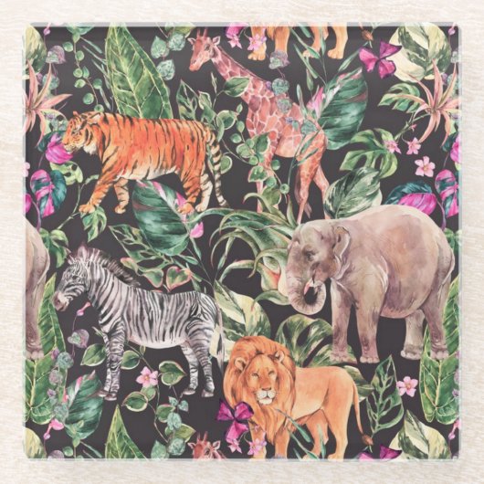 トロピカル/サファリ ガラスコースター (正面)