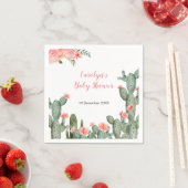 トロピカル サボテン フラワーブライダルシャワー ナプキン スタンダードカクテルナプキン (インサイチュ)